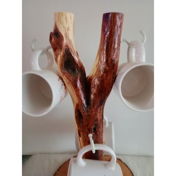 Hand Crafted Diamond Willow Cup Holder Unique One Of A Kind Kitchen New - Picture 2 of 8